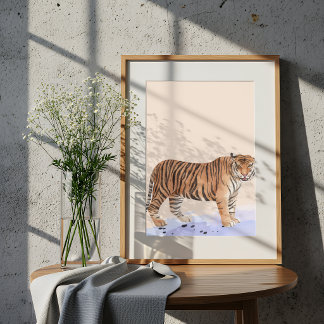 Watercolor Tiger Illustration Safari Poster