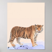 Watercolor Tiger Illustration Safari Poster (Voorkant)