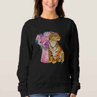 Watercolor Tiger With Flowers Mammals for Animal Trui