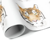 Watercolor Tijgerkop Dier  Cadeaupapier (Rol Hoek)