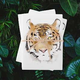 Watercolor Tijgerkop Dier Inpakpapier Vel