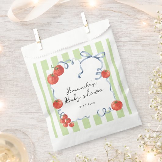 Watercolor tomato baby shower  bedankzakje (Geknipt)