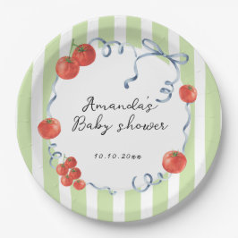 Watercolor tomato baby shower  papieren bordje