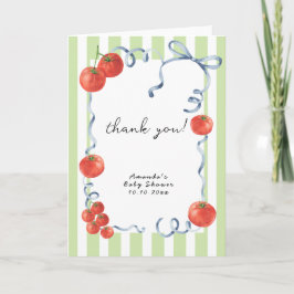 Watercolor tomato baby shower thank you bedankkaart