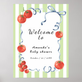 Watercolor Tomato Welcome to Baby Shower Poster