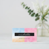 Watercolor Tones | Eenvoudig Kleurrijk Visitekaartje (Staand voorkant)