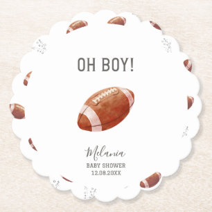 Watercolor touchdowns American football baby show Kartonnen Onderzetters