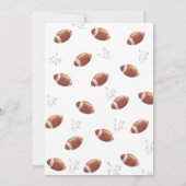 Watercolor touchdowns american football baby showe kaart (Achterkant)