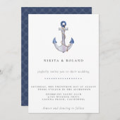 Watercolor Touwanker Trouw Uitnodiging (Voorkant / Achterkant)