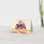 Watercolor Tractor Kinderen Verjaardag Bedankt (Voorkant)