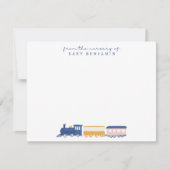 Watercolor Train Baby Boy Nursery Note Card Kaart (Voorkant)