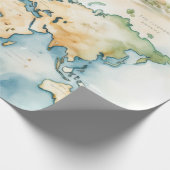 Watercolor Travel Map Cadeaupapier (Hoek)