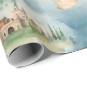 Watercolor Travel Map Cadeaupapier (Rol Hoek)