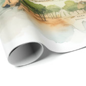 Watercolor Travel Map Cadeaupapier (Rol Hoek)