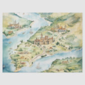 Watercolor Travel Map Tissuepapier (Voorkant)