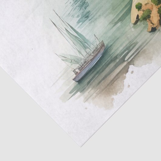 Watercolor Travel Map Tissuepapier (Detail)