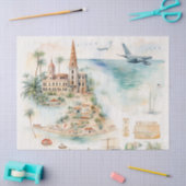 Watercolor Travel Map Tissuepapier (Craft)