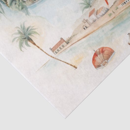 Watercolor Travel Map Tissuepapier (Detail)