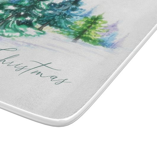 Watercolor trees  snijplank (Hoek)