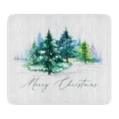 Watercolor trees  snijplank (Voorkant)