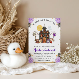 Watercolor Trick or Treat Halloween Baby Borrel Kaart