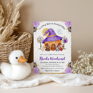 Watercolor Trick or Treat Halloween Baby Borrel Kaart