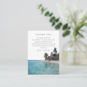 Watercolor Tropical Beach Wedding Thank You Plaatskaartje (Staand voorkant)