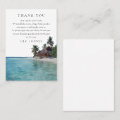 Watercolor Tropical Beach Wedding Thank You Plaatskaartje (Voorkant / Achterkant)
