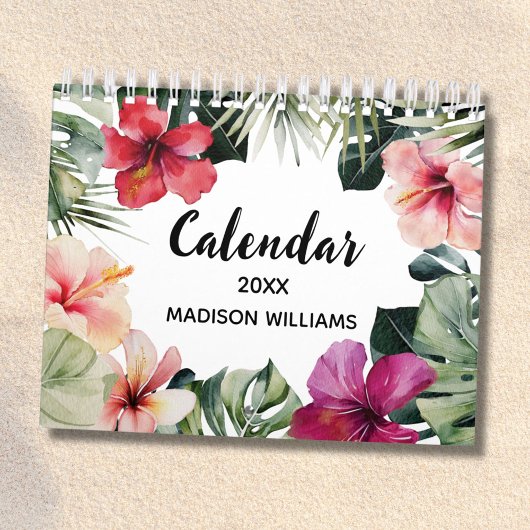 Watercolor Tropical Floral Botanical 2026 Kalender
