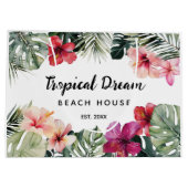 Watercolor Tropical Floral Botanical Beach House Groot Cadeauzakje (Achterkant)