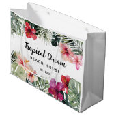 Watercolor Tropical Floral Botanical Beach House Groot Cadeauzakje (Voorkant Gekanteld)