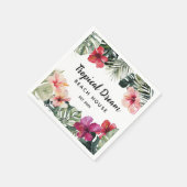 Watercolor Tropical Floral Botanical Beach House Servet (Hoek)