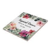 Watercolor Tropical Floral Botanical Beach House Tegeltje (Zijkant)