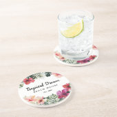 Watercolor Tropical Floral Botanical Beach House Zandsteen Onderzetter (Zijkant)