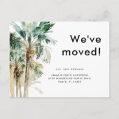 Watercolor Tropical Foliage We've Moved Briefkaart (Voorkant)