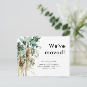 Watercolor Tropical Foliage We've Moved Briefkaart (Staand voorkant)