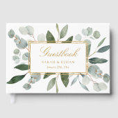 Watercolor Tropical Green Eucalyptus Leaves Gastenboek (Voorkant)