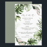 Watercolor Tropical Leaves Greenery<br><div class="desc">Elegant watercolor tropical leaves and greenery.  Select the "customize" button to change the font style,  color,  and size.</div>