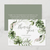 Watercolor Tropical Leaves Greenery Bedankkaart (Voorkant / Achterkant)