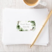 Watercolor Tropical Leaves Greenery Etiket (Insitu)