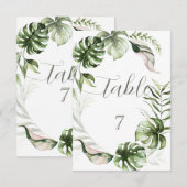 Watercolor Tropical Leaves Greenery  Kaart (Voorkant / Achterkant)