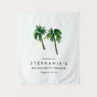 Watercolor Tropical Palm Trees  Bachelorette    Wandkleed
