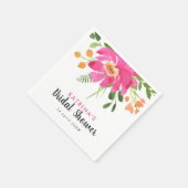 Watercolor Tropics Roze en Oranje Bruidsdouche  Servet (Hoek)