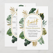 Watercolor Tropisch Bachelorette Weekend Itinerari Kaart (Voorkant / Achterkant)