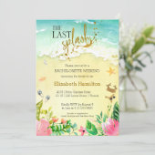 Watercolor Tropisch Bachelorette Weekend Itinerary Kaart (Staand voorkant)