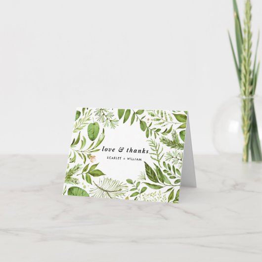 Watercolor Tropisch Bladeren Krans Bedankt (Voorkant)