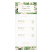 Watercolor tropisch bladerenpatroon op roze reclamekaart (Voorkant)