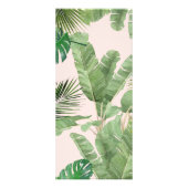 Watercolor tropisch bladerenpatroon op roze reclamekaart (Achterkant)