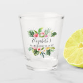 Watercolor Tropisch Bloemendekoratie Bruidsmeisjes Shot Glas (Voorkant)