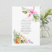 Watercolor Tropisch Bloemfeest van het Leven Kaart (Staand voorkant)